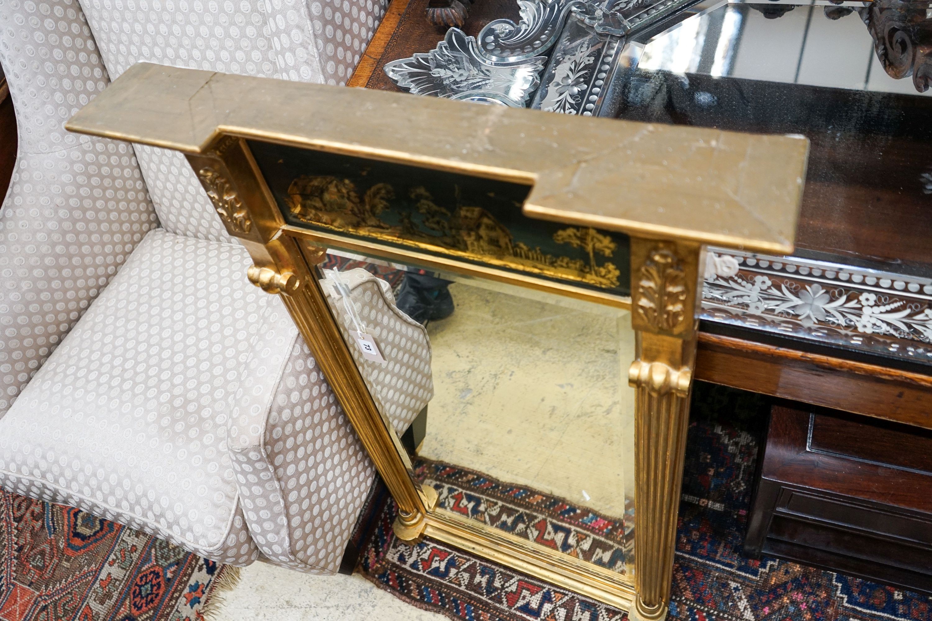 A Regency style giltwood pier glass, width 68cm, height 106cm